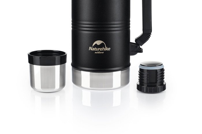Термос с ручкой Naturehike Q-9H NH19SJ011, 304 сталь, 2.2 л, черный  