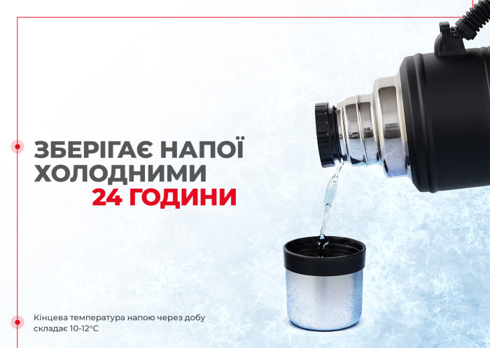 Термос с ручкой Naturehike Q-9H NH19SJ011, 304 сталь, 2.2 л, черный  