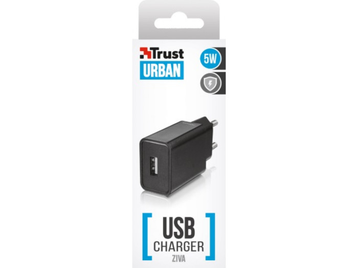 Сетевое зарядное устройство Trust Urban Ziva Wall Charger Black  