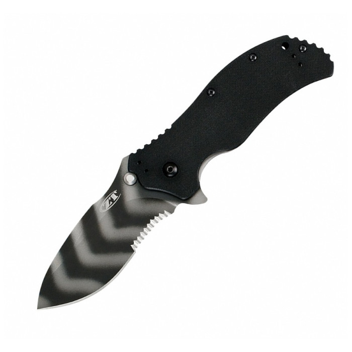 Нож Zero Tolerance folder g-10 black/tiger stripe, serrated, 0350TSST 