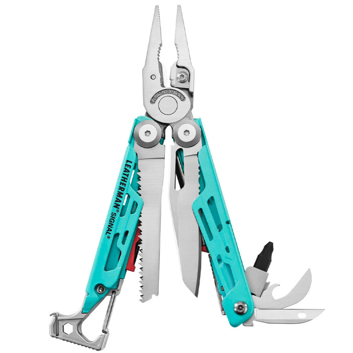 Мультиинструмент Leatherman Signal Aqua Silver, нейлоновый чехол  