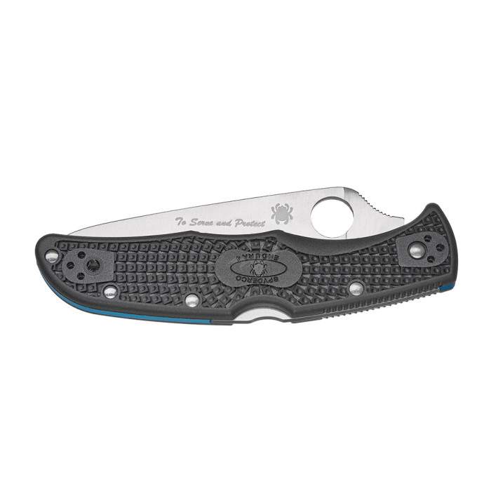 Нож Spyderco Endura 4, Thin Blue Line, полусеррейтор  