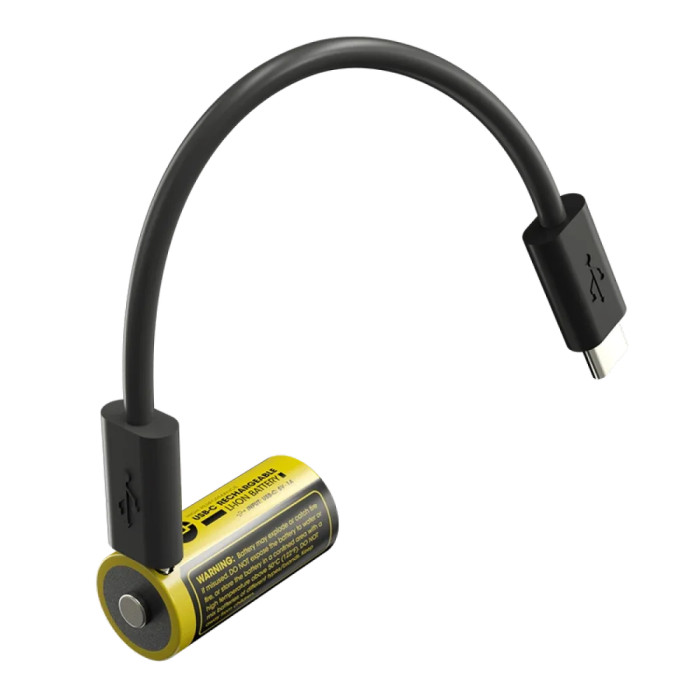 Аккумулятор литиевый Li-Ion RCR123A Nitecore NL169R 3.6V (950mAh, USB-C), защищенный  