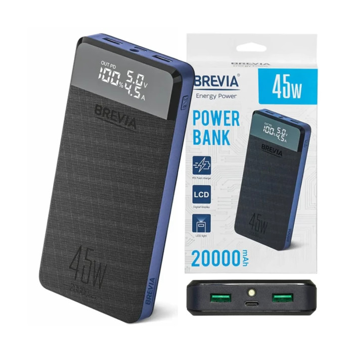 Повербанк (Power Bank) Brevia 20000mAh 45W Li-ion, LCD  