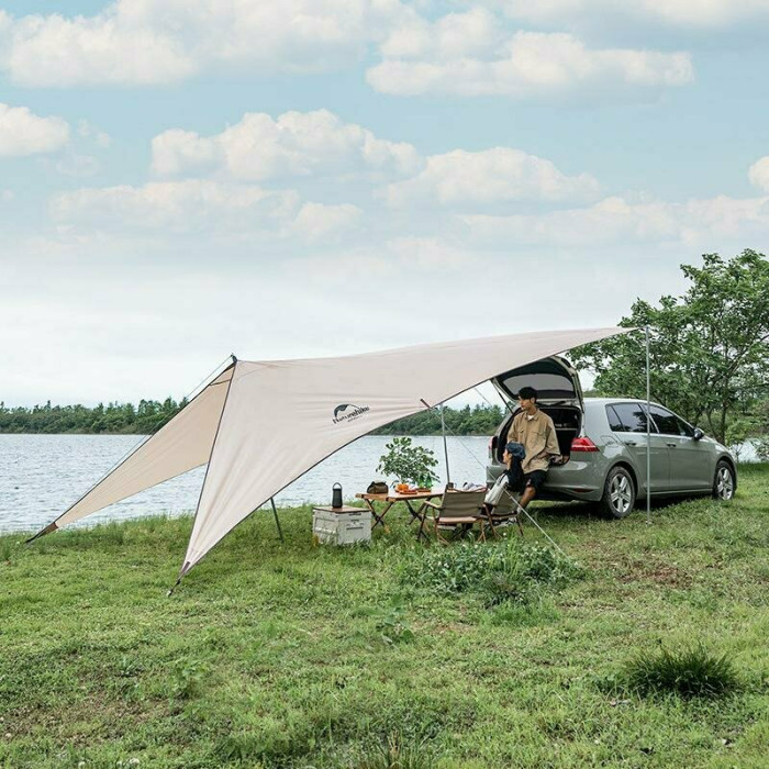 Тент для кемпинга Naturehike Car Rear Canopy NH21TM001, 590х340 см, золотой (с тремя стойками)  