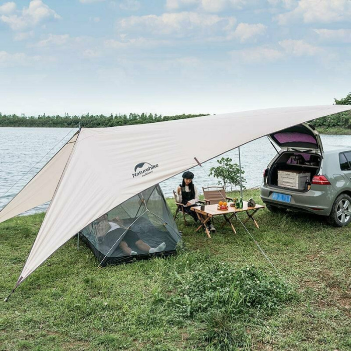 Тент для кемпинга Naturehike Car Rear Canopy NH21TM001, 590х340 см, золотой (с тремя стойками)  