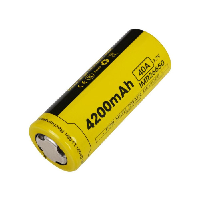 Аккумулятор литиевый Li-Ion IMR 26650 Nitecore 3.7V (4200mAh)  