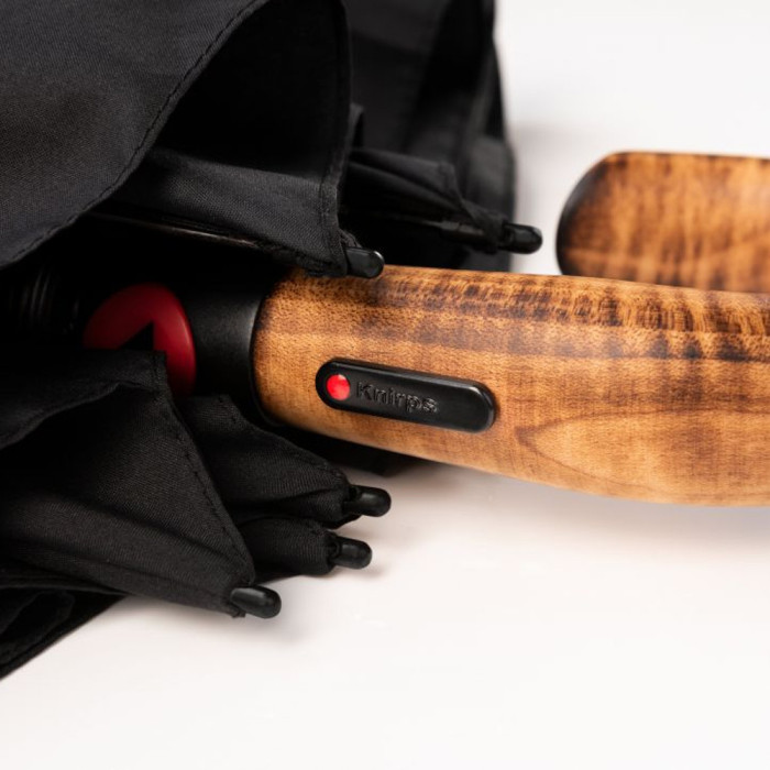 Зонт Knirps S.570 Crook Handle Black Полуавто/Складной/8спиц /D102x42см  