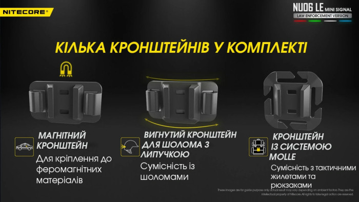 Фонарь универсальный Nitecore NU06 LE (Red, White, Blue, Green LED, 15 люмен)  