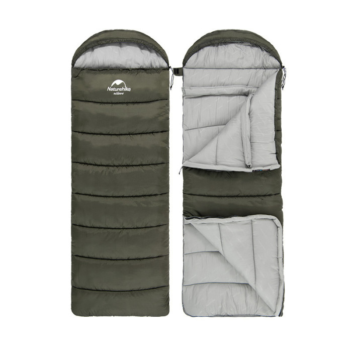 Спальник с капюшоном Naturehike U250S NH20MSD07, (0°C), левый, темно-зеленый  