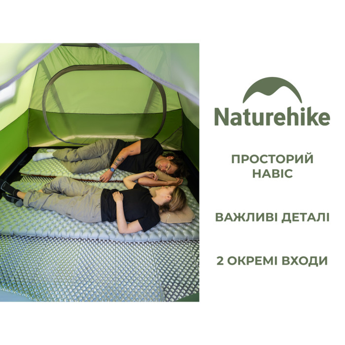 Палатка трехместная Naturehike Bleik Series Tent CNK2550WS038, зеленый (6977465863492)  