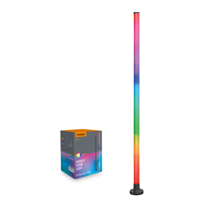 Лампа напольная VIDEX TF20 RGB 10W Black  