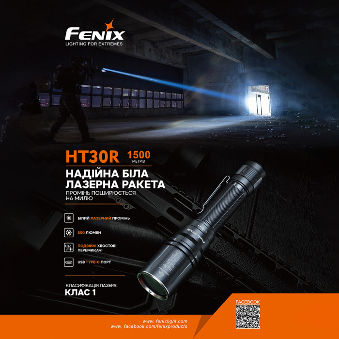 Фонарь ручной лазерный Fenix HT30R  