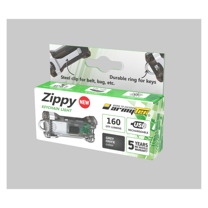 Фонарь-брелок Armytek Zippy, 160 люмен, серый  
