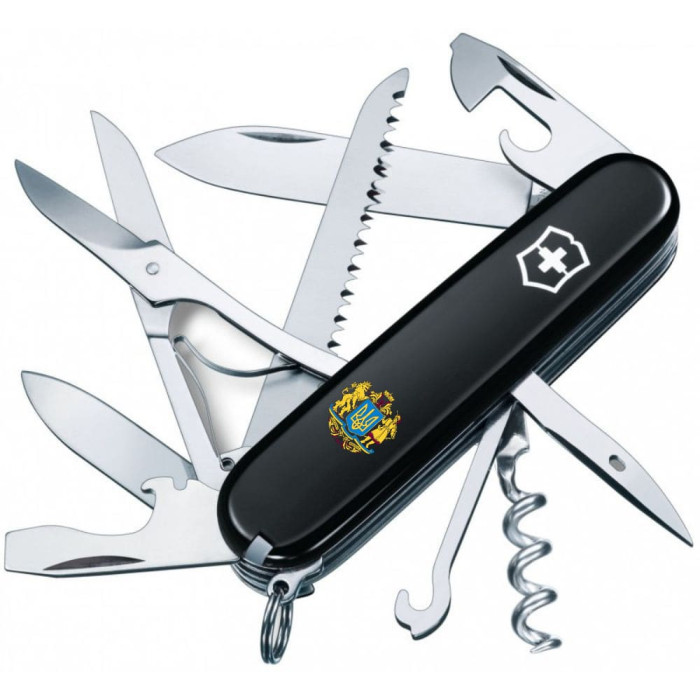 HUNTSMAN UKRAINE  91мм/15функ/черн /штоп/ножн/пила/крюк /Большой Герб Украины 