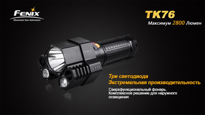 Фонарь Fenix TK76 2xXM-L2 (U2), 1xXM-L2 (T6) (витринный образец)  