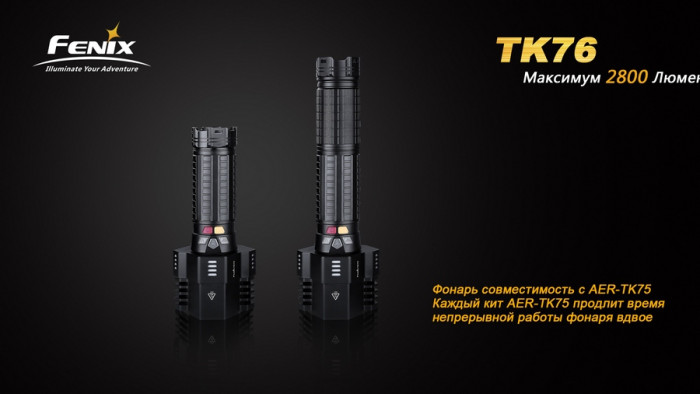 Фонарь Fenix TK76 2xXM-L2 (U2), 1xXM-L2 (T6) (витринный образец)  