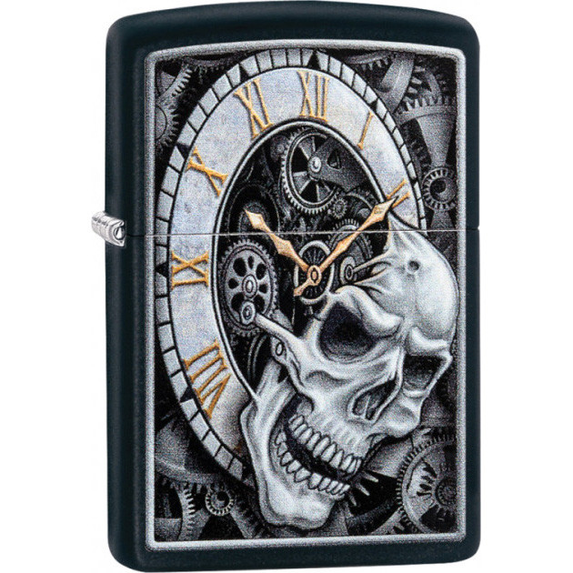 Зажигалка Zippo 218 Skull Clock Design черная (29854)  