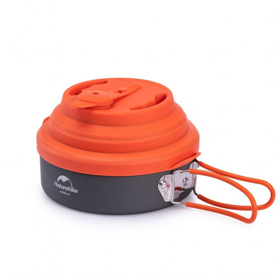 Сковорода Naturehike Camping Pan 1.6 л with silicone lid orange/grey NH19CJ006  