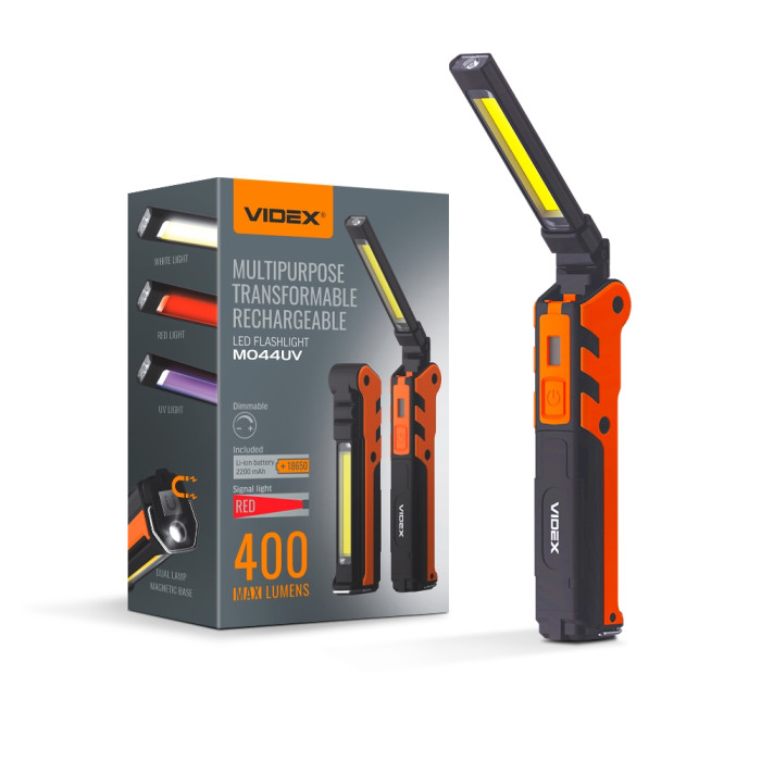 Портативный многофункциональный фонарик VIDEX VLF-M044UV 400Lm 4000K  