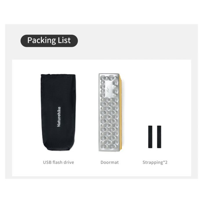 Коврик складной IXPE Naturehike CNK2550WS030, алюминиевая пленка, 18 мм, медово-золотой  