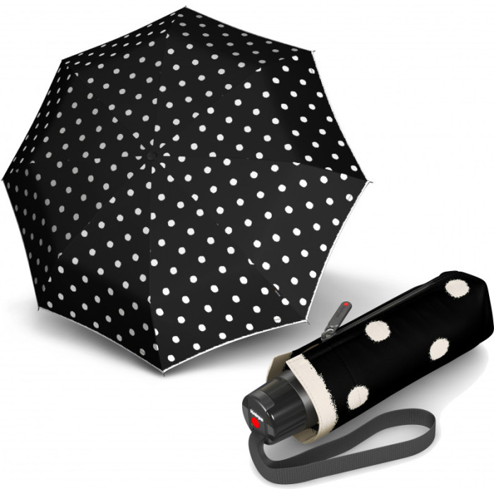 Зонт Knirps T.010 Dot Art Black Мех/Складной/8спиц /D95x18см  