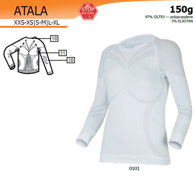 Футболка женская Lasting Atala 0101 белая, L-XL  
