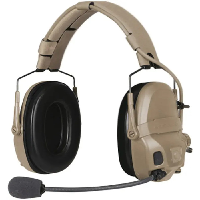 Активные наушники Ops-Core AMP Communication Headset-Connectorized. Верхний держатель. Tan  