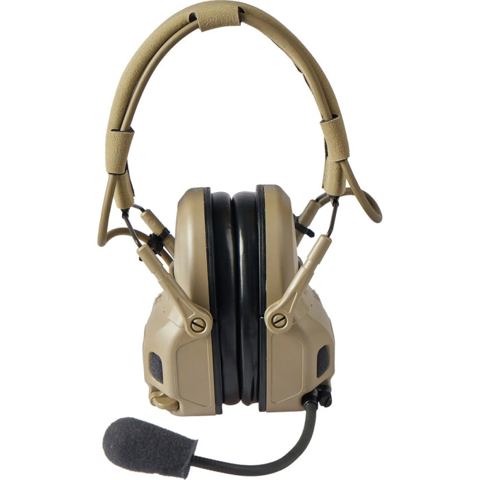 Активные наушники Ops-Core AMP Communication Headset-Connectorized. Верхний держатель. Tan  