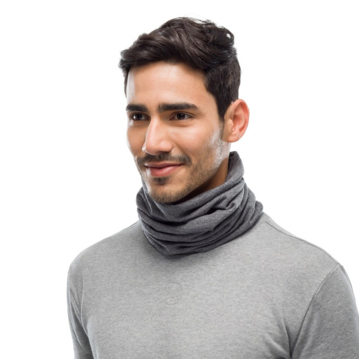 Шарф-труба Buff MIDWEIGHT MERINO WOOL light grey melange  
