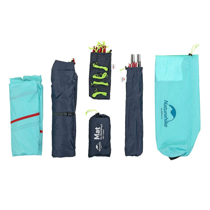 Палатка Naturehike Wind-wing I (1-х местная) 20D silicone + footprint grey/red (NH16S012-S)  