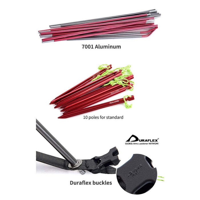 Палатка Naturehike Wind-wing I (1-х местная) 20D silicone + footprint grey/red (NH16S012-S)  