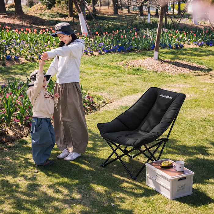 Кресло туристическое складное с высокой спинкой Naturehike CNK2450JJ020, черный  