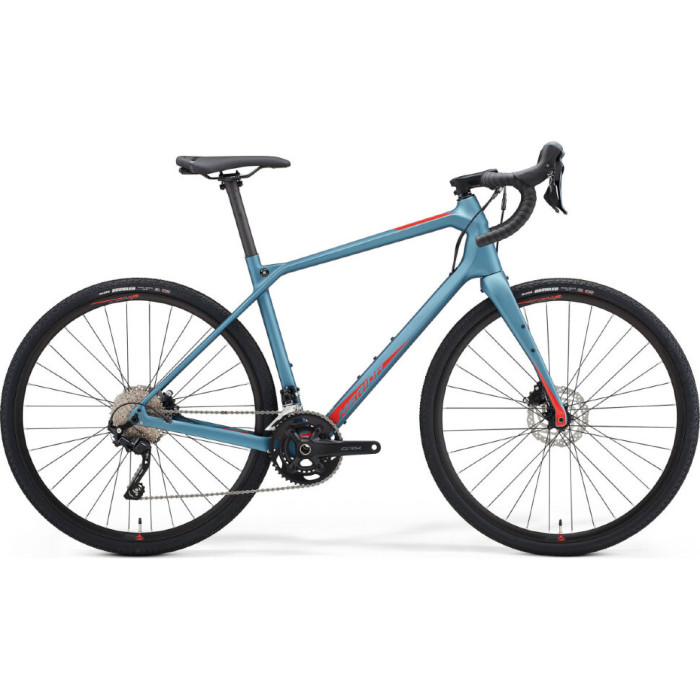 Велосипед Merida 2021 silex 4000 s(47) matt steel blue(glossy red) 