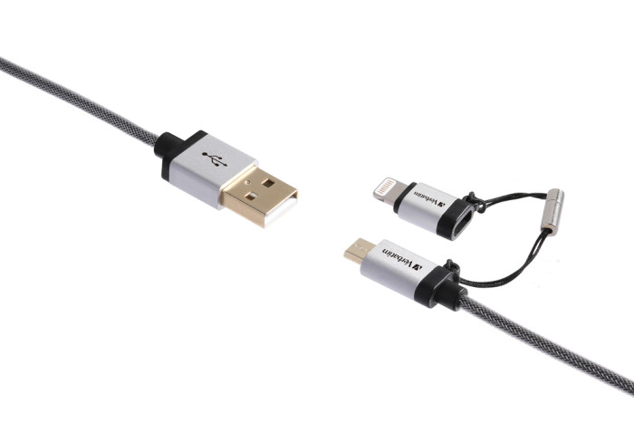 Кабель Verbatim Micro USB + Apple Lightning 120cm  