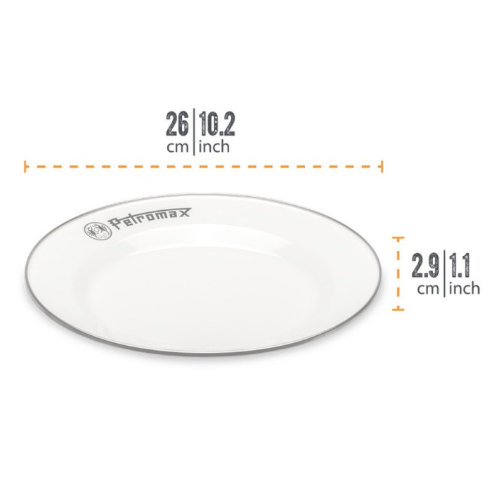 Набор тарелок эмалированных Petromax Enamel Plates 26 см Белый (2 шт)  