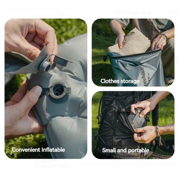 Мешок надувной универсальный для надувных матрасов Naturehike, CNK2450PJ013, серый  