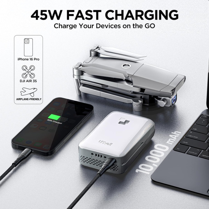 УМБ Litheli Power Bank SE 10000 mAh, 45 W, 2А, Fast Charge (U20BY10-0U000)  