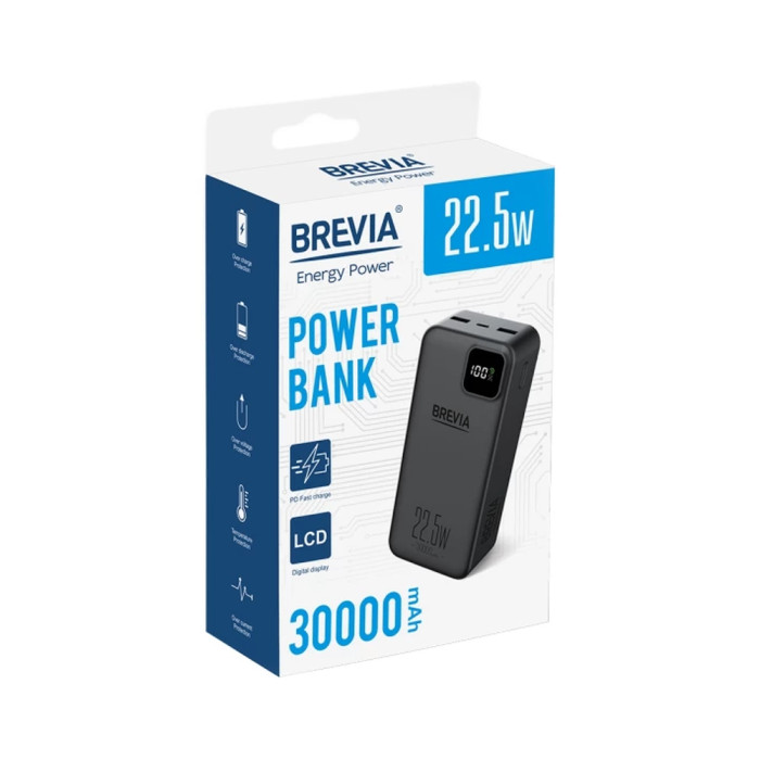 Повербанк (Power Bank) Brevia 30000mAh 22,5W Li-Pol, LCD  