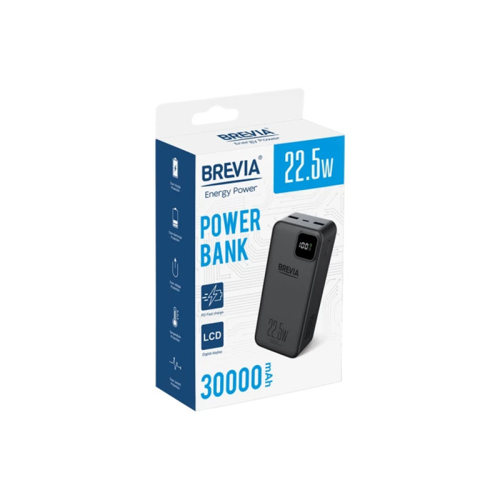 Повербанк (Power Bank) Brevia 30000mAh 22,5W Li-Pol, LCD  