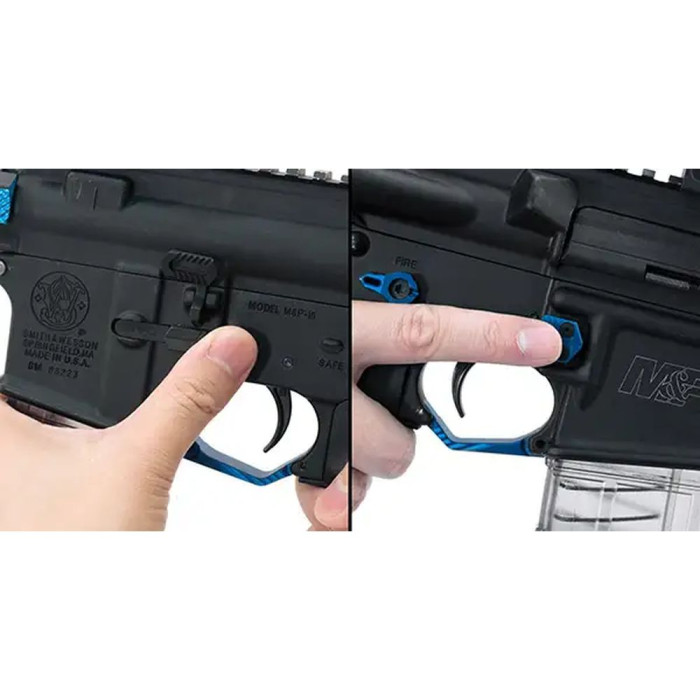 Сбрасыватель Leapers AR15 магазина, увеличенный, двусторонний matte blue  