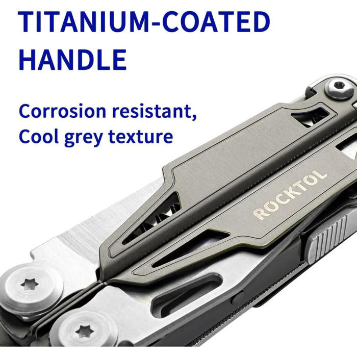 Мультитул Rocktol 19-в-1 с титановым покрытием и нейлоновым чехлом в подарочной коробке  