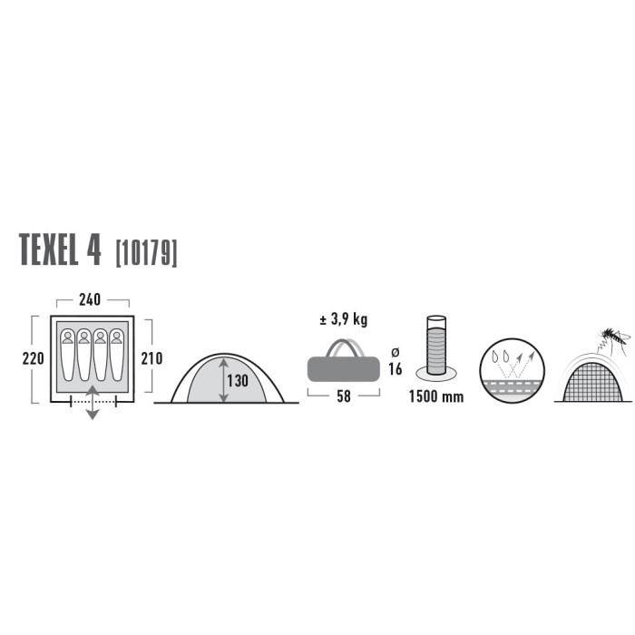 Палатка High Peak Texel 4 Blue/Grey  