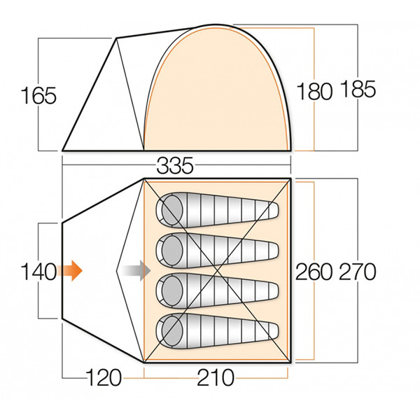 Палатка Vango Berkeley 400 Herbal  