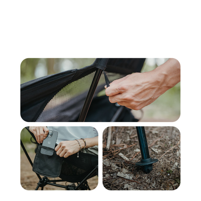 Кресло складное Naturehike Clamshell 001 Triangle Folding Moon Chair, черный  