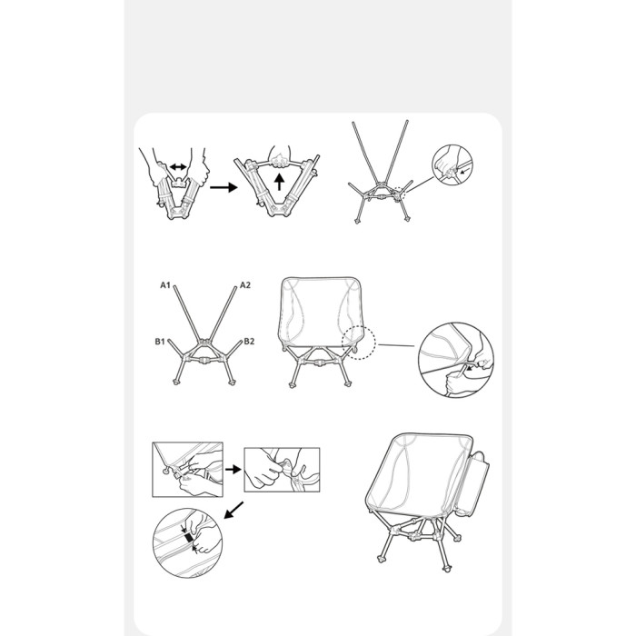 Кресло складное Naturehike Clamshell 001 Triangle Folding Moon Chair, черный  