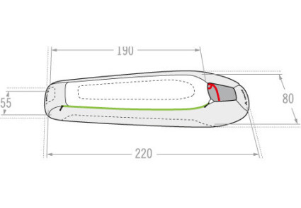 Спальный мешок Vaude 121293340010|20 Sioux 100 Syn, Baltic Sea, Left  