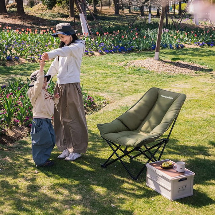 Кресло туристическое складное с высокой спинкой Naturehike CNK2450JJ020, зеленый  