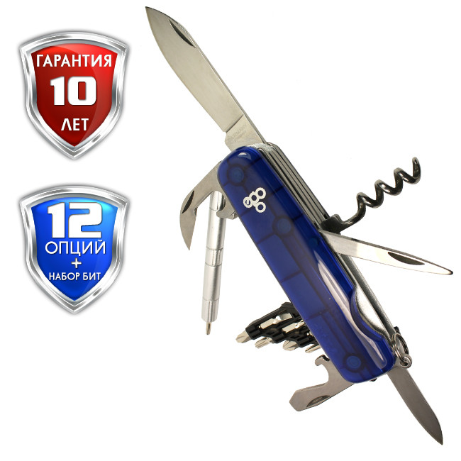 Мультитул Ego IT.01, синий с набором бит  