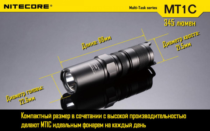 Карманный фонарь Nitecore MT1C, 280 люмен  